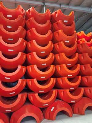 Hot Galvanised Cylinder Shape Corrosion Resistant HDPE Pipe Floater for Marine Applications